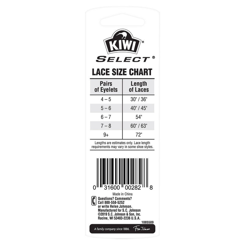 KIWI Select Round Waxed Dress Laces - Black 30in