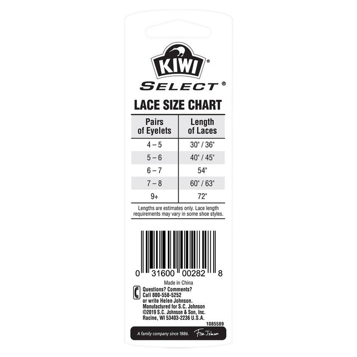 KIWI Select Round Waxed Dress Laces - Black 30in