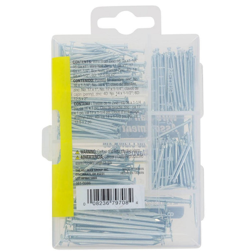 Hillman 266pc Small Wire and Brad Nails Kit