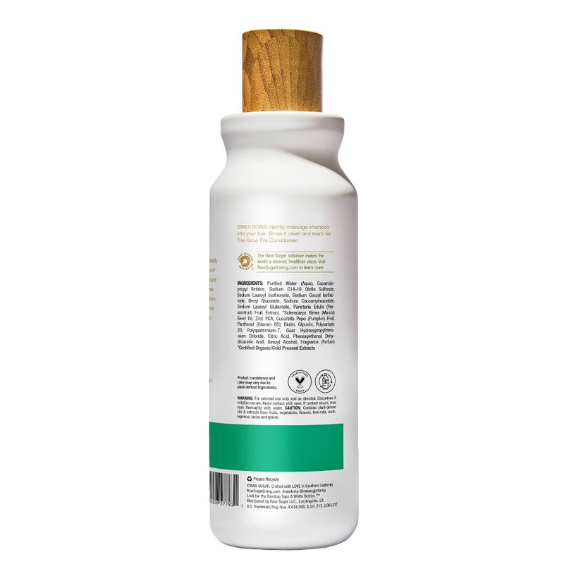 Raw Sugar Grow Pro Vegan Biotin Shampoo Infused with Passion Fruit + Zinc + Marula - 18 fl oz