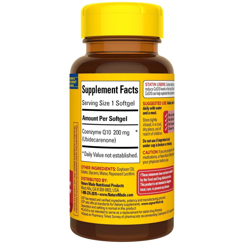 Nature Made CoQ10 200mg Softgels for Heart Health Support - 40ct