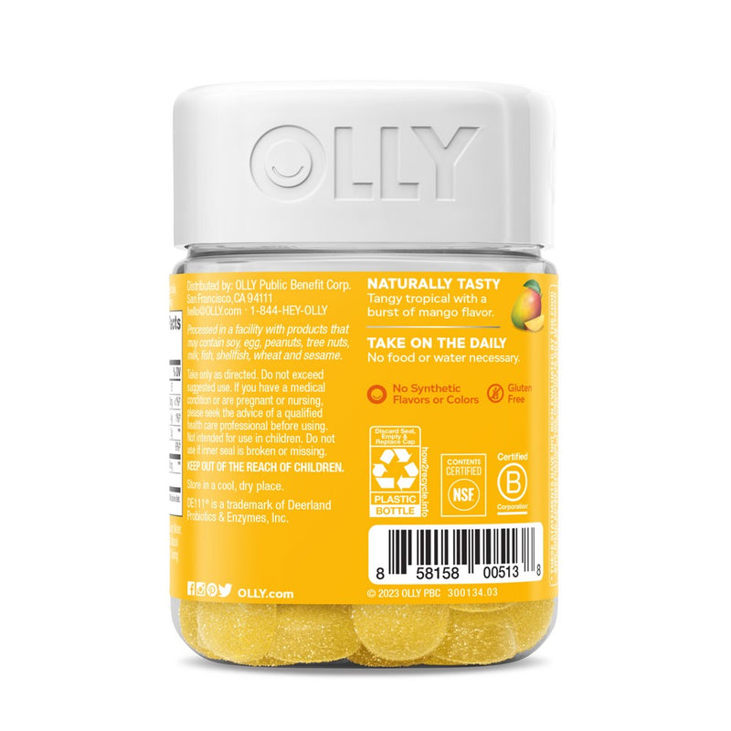 OLLY Probiotic Chewable Gummies for Immune and Digestive Support - Tropical Mango - 50ct