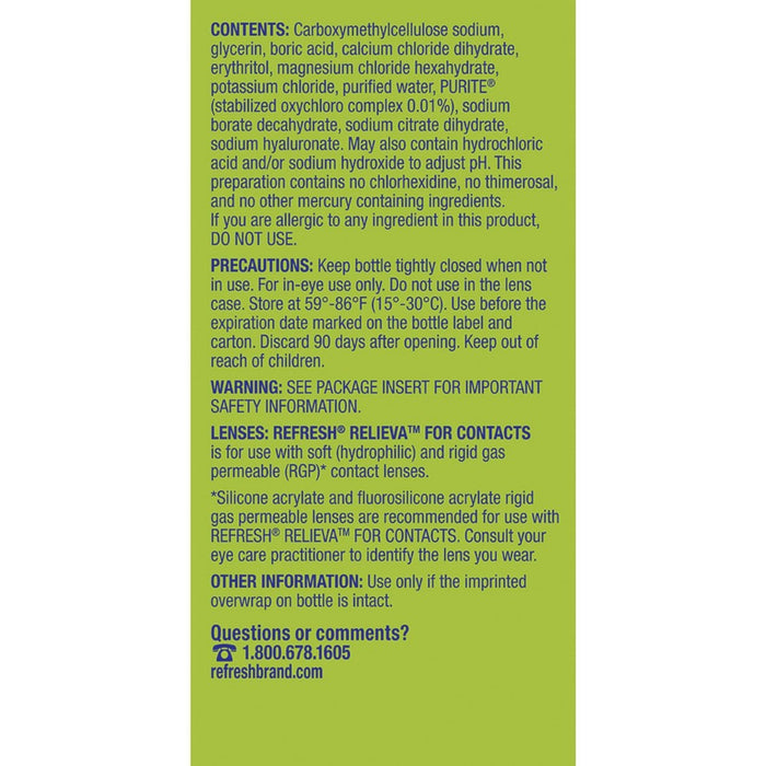 Refresh Relieva Eye Drops for Contacts - 0.27 fl oz
