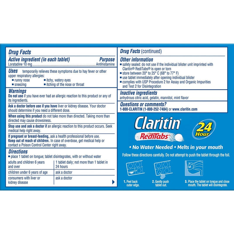 Claritin Allergy Relief 24 Hour Non-Drowsy Tablets - 30ct EXP 04/2025