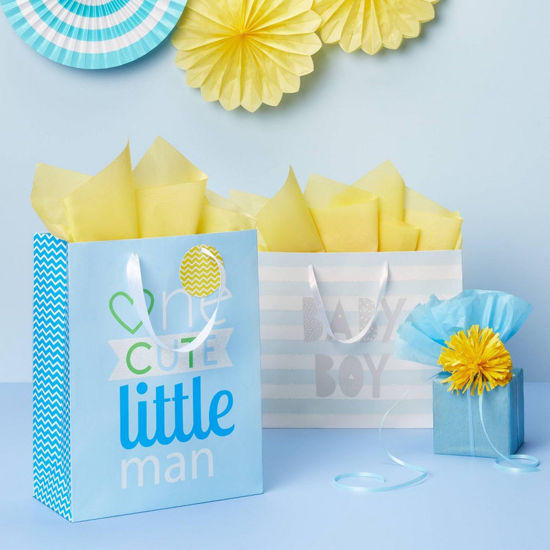 Medium 'One Cute Little' Baby Shower Gift Bag Blue - Spritz