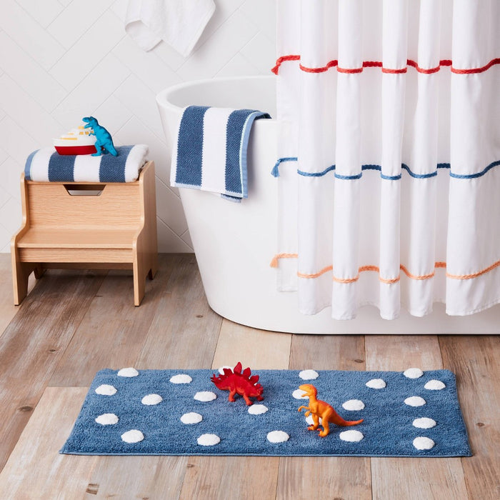 Striped Kids' Hand Towel Navy with SILVADUR Antimicrobial Technology - Pillowfort
