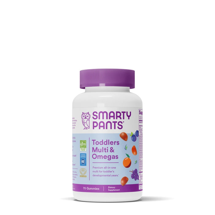 SmartyPants Toddler Multi & Omega 3 Fish Oil Gummy Vitamins with D3, C & B12 - 70 ct