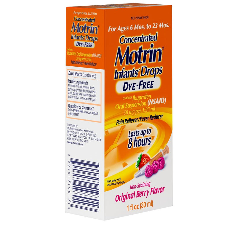 Infants' Motrin Dye-Free Pain Reliever/Fever Reducer Liquid Drops - Ibuprofen (NSAID) - Berry - 1 fl oz