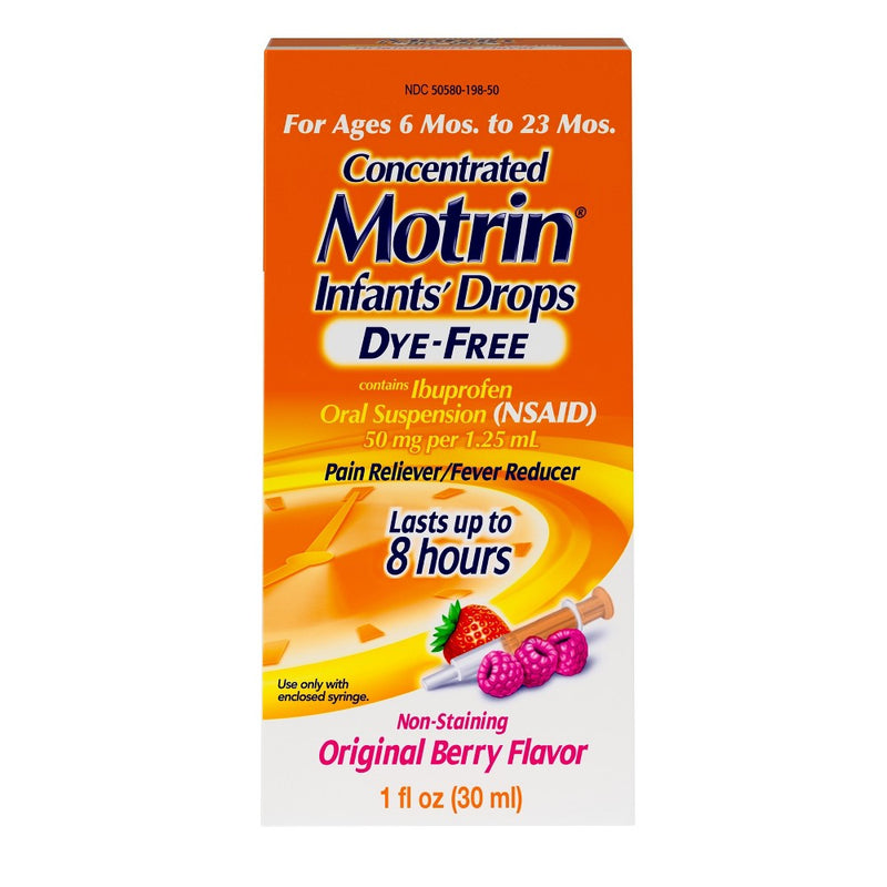 Infants' Motrin Dye-Free Pain Reliever/Fever Reducer Liquid Drops - Ibuprofen (NSAID) - Berry - 1 fl oz