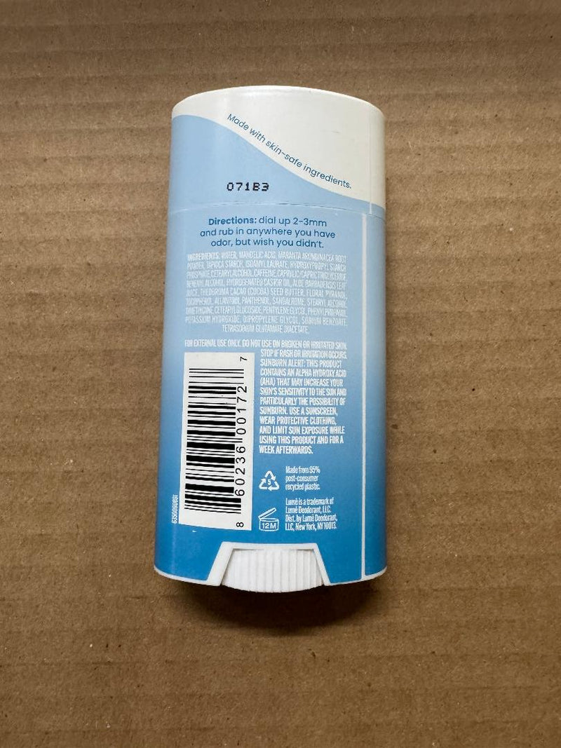 Lume Invisible Cream Deodorant Stick - Unscented - 2.2oz