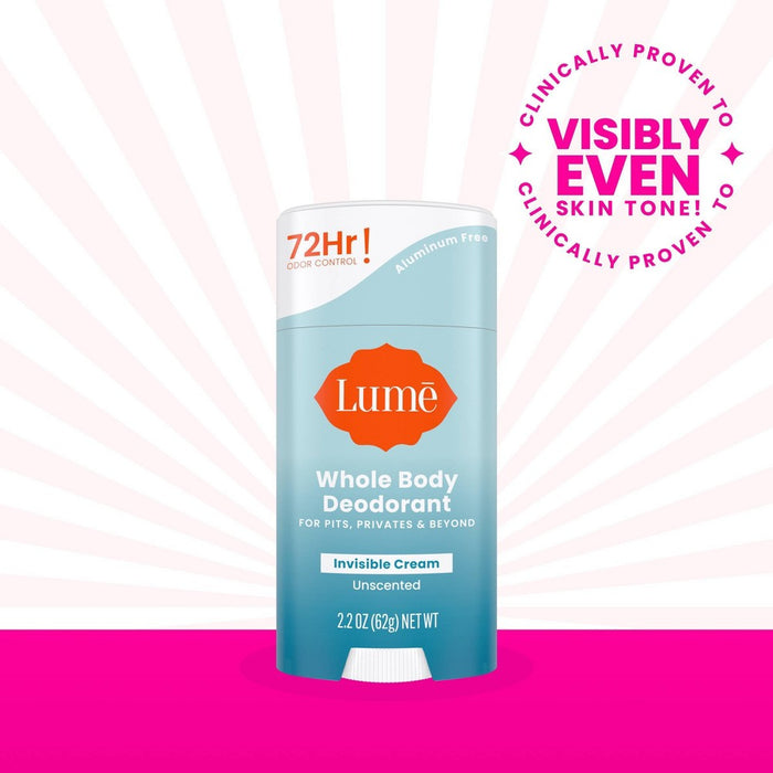 Lume Invisible Cream Deodorant Stick - Unscented - 2.2oz