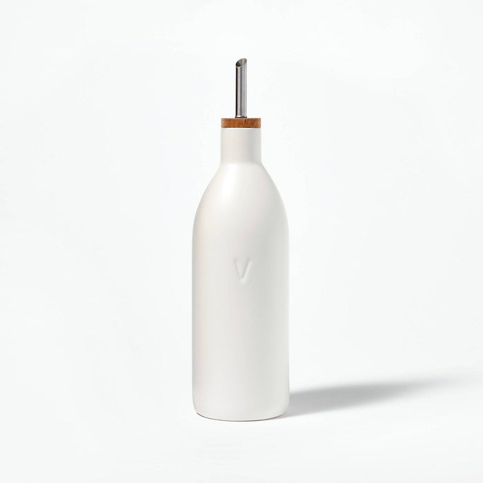 Ceramic Vinegar Pour Bottle Cream - Figmint