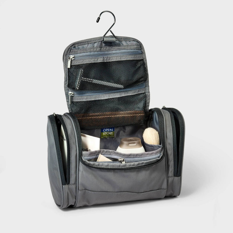 Large Hanging Toiletry Bag Gray - Open Story