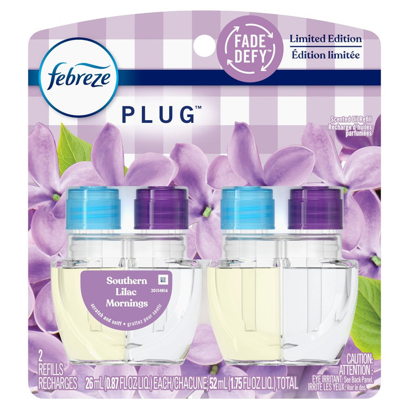 Febreze Plug Dual Refill Air Freshener Southern Lilac Mornings - 2ct
