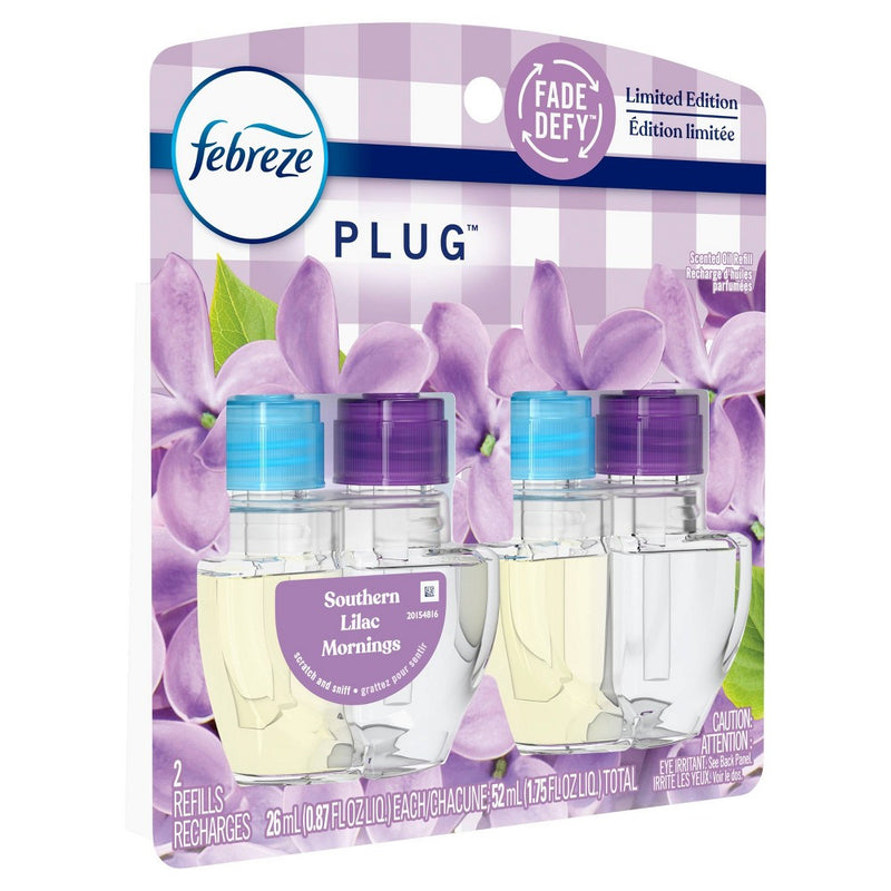 Febreze Plug Dual Refill Air Freshener Southern Lilac Mornings - 2ct