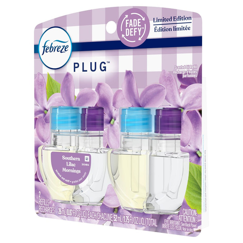 Febreze Plug Dual Refill Air Freshener Southern Lilac Mornings - 2ct