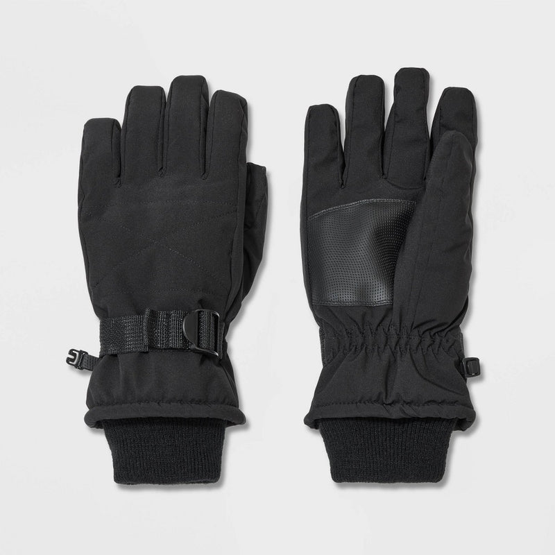 Men's Zig Zag Stitch Non-Gusset Ski Gloves - Goodfellow & Co Black M/L
