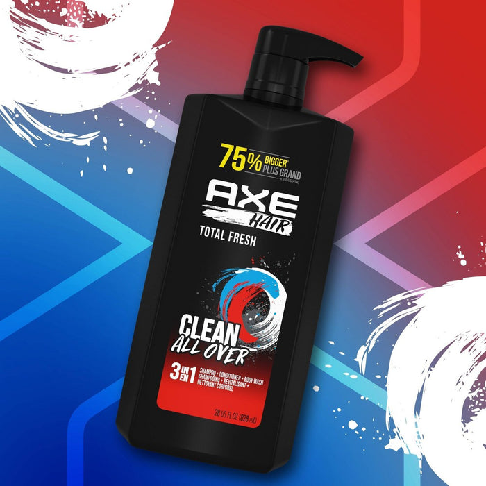 Axe Clean Fresh 3-in-1 Body Wash + Shampoo + Conditioners - 28 fl oz