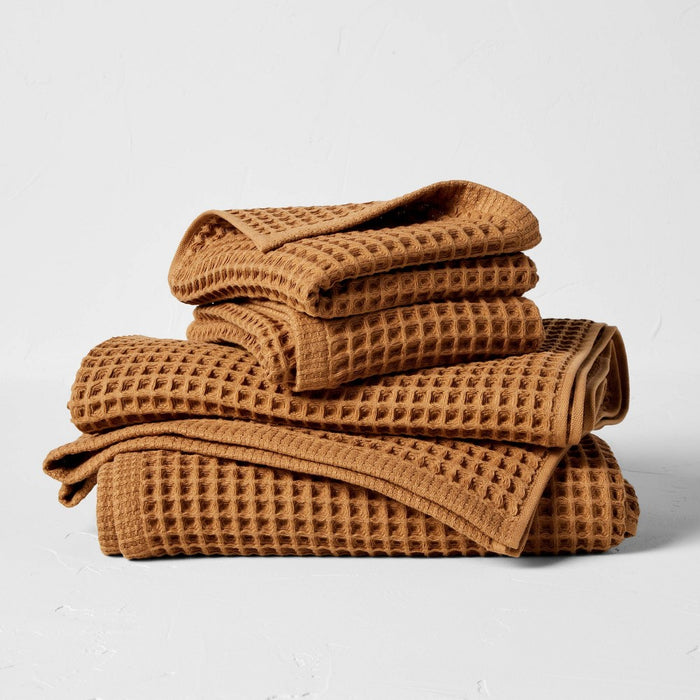 Waffle Hand Towel Warm Brown - Casaluna