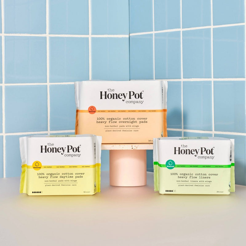 The Honey Pot Company Daytime Heavy Flow Non-Herbal Organic Cotton Maxi Pads - 16ct