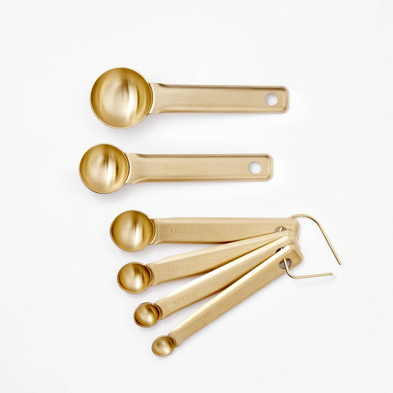 6pc Stainless Steel Measuring Spoons Champagne - Figmint