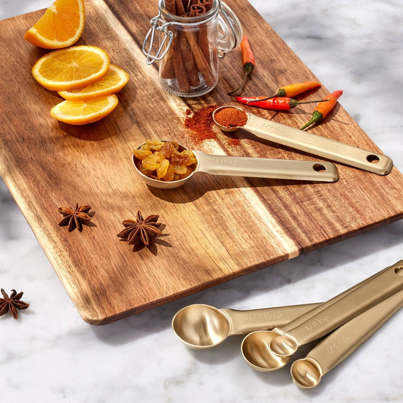 6pc Stainless Steel Measuring Spoons Champagne - Figmint