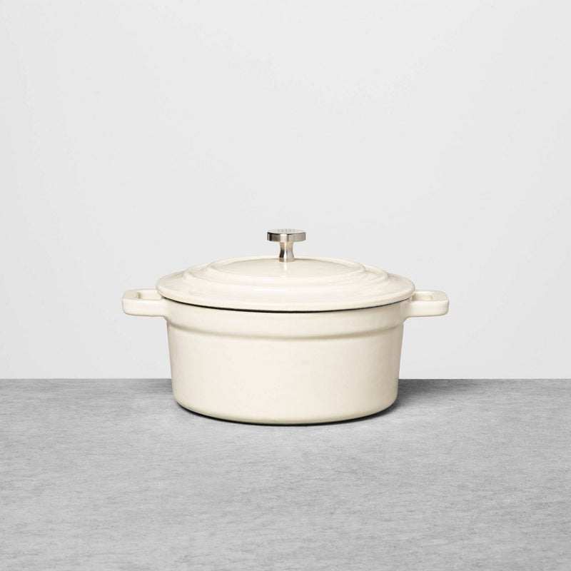 .5qt Enameled Cast Iron Mini Dutch Oven Cream - Hearth & Hand with Magnolia