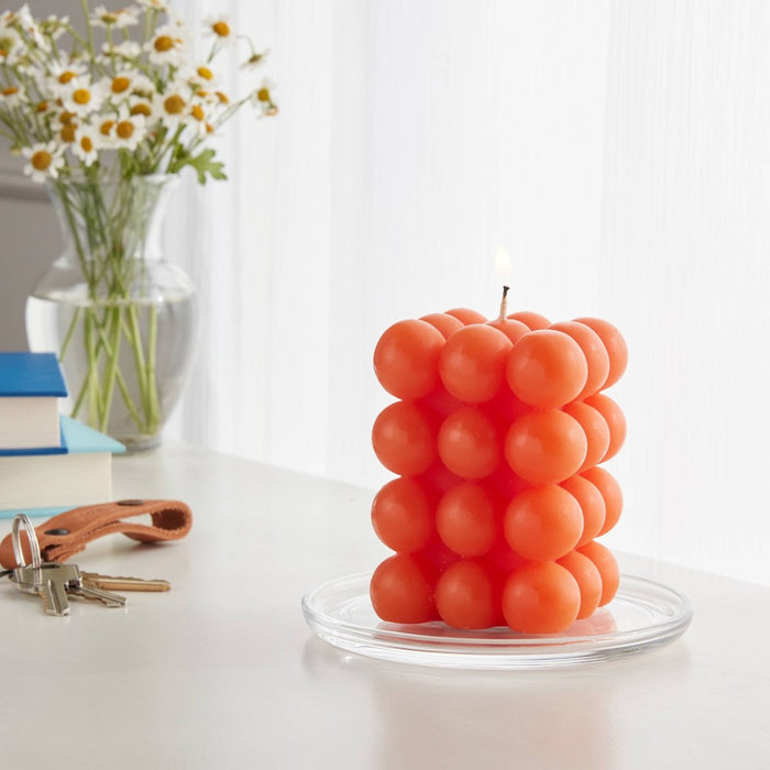 3.5" Unscented Bubble Sculpture Candle Wild Orange 12oz - Opalhouse