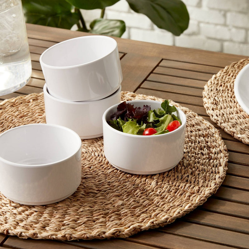 4pc 10oz Plastic Stella Mini Snack Bowl White - Threshold