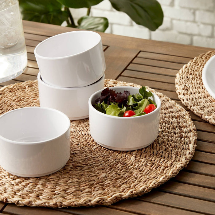 4pc 10oz Plastic Stella Mini Snack Bowl White - Threshold