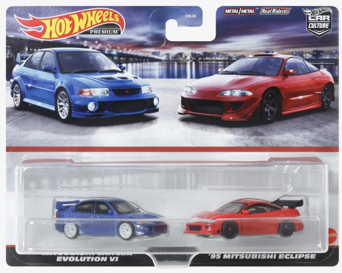 Hot Wheels Premium Car Culture 2-Pack Mitsubishi Lancer Evolution VI and '95 Mitsubishi Eclipse