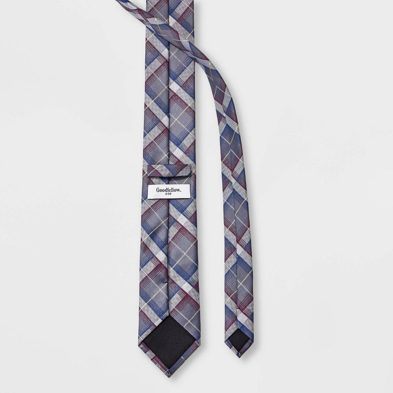 Men's Plaid Neck Tie - Goodfellow & Co Gray One Size