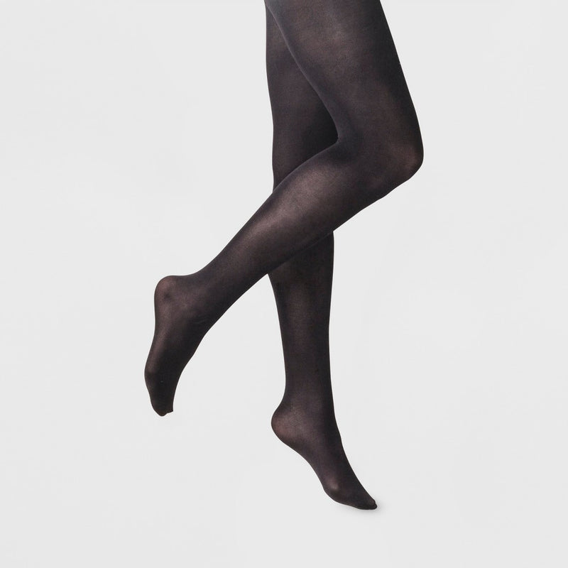 Women's 50D Opaque Control Top Tights - A New Day Black S/M
