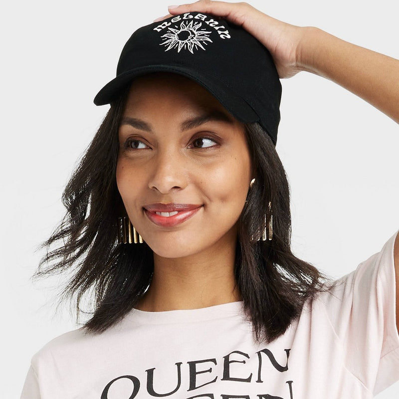 Black History Month Adult Melanin Satin-Lined Baseball Hat - Black