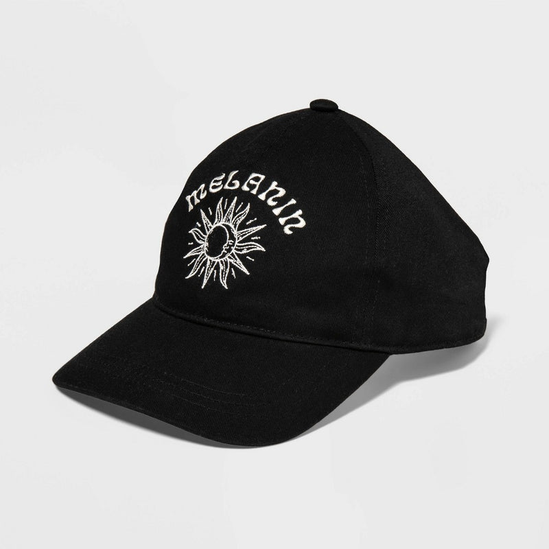 Black History Month Adult Melanin Satin-Lined Baseball Hat - Black