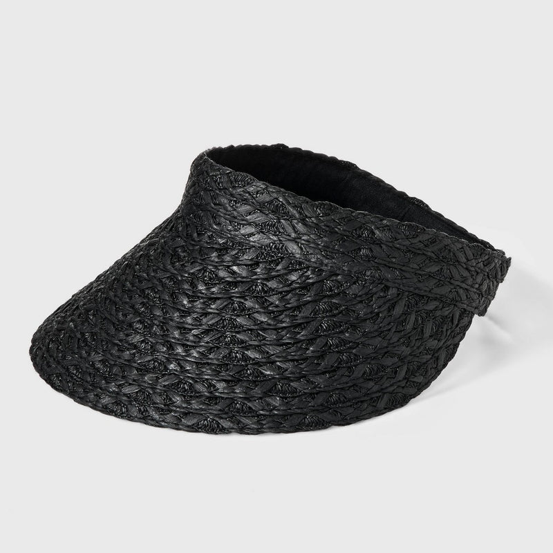 Straw Visor Hat - A New Day Black