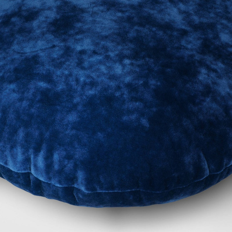 Lustrous Velvet Round Throw Pillow Navy Blue - Threshold