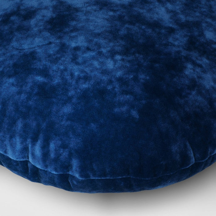 Lustrous Velvet Round Throw Pillow Navy Blue - Threshold