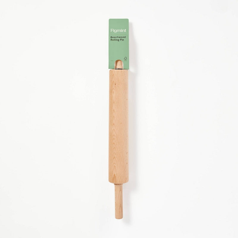 10" Wood Rolling Pin Light Brown - Figmint