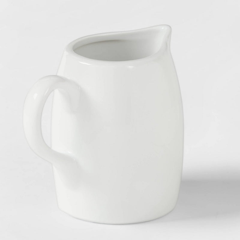 8oz Ceramic Creamer Pitcher White - Threshold