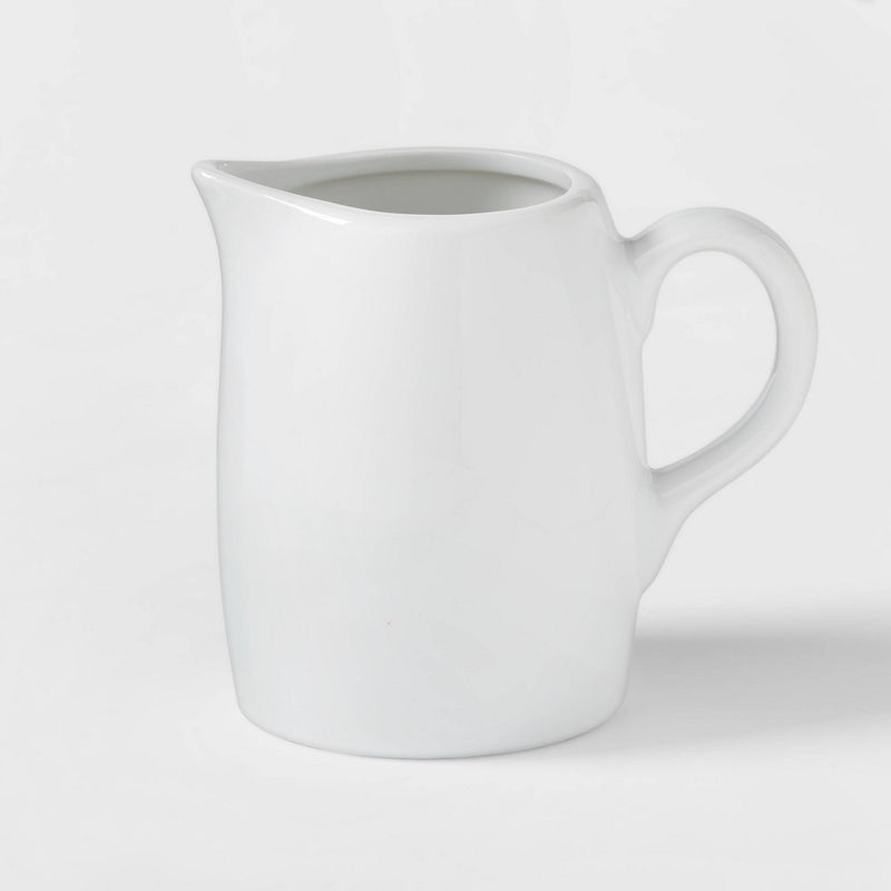 8oz Ceramic Creamer Pitcher White - Threshold
