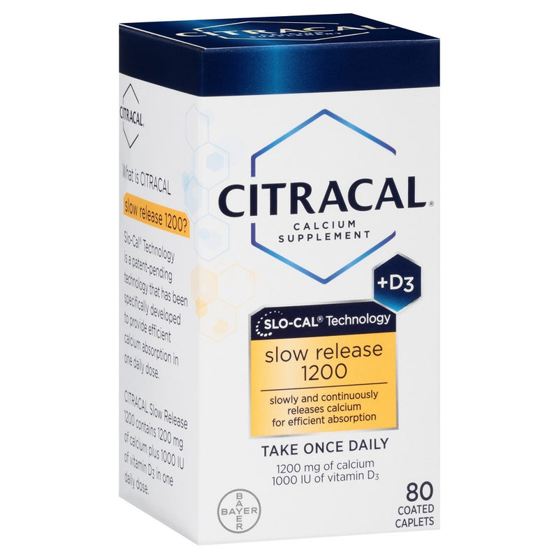 Citracal Calcium & Vitamin D3 Slow Release Calcium Dietary Supplement Tablets - 80ct