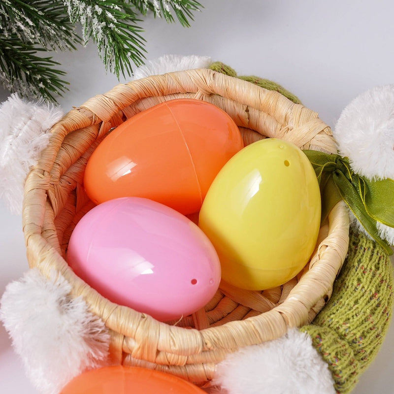 6ct Plastic Easter Eggs Warm Colorway Pastel Yellow Pink Coral - Spritz