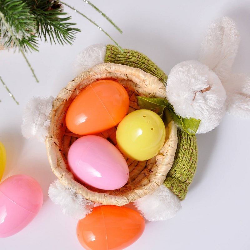 6ct Plastic Easter Eggs Warm Colorway Pastel Yellow Pink Coral - Spritz