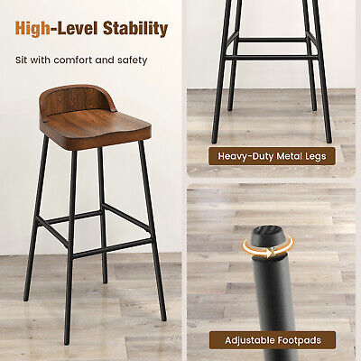 29" Bar Height Bar Stool Low-Back Chair with Backrest & Saddle Seat (LOCAL PICKUP ONLY)