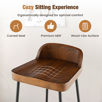 29" Bar Height Bar Stool Low-Back Chair with Backrest & Saddle Seat (LOCAL PICKUP ONLY)