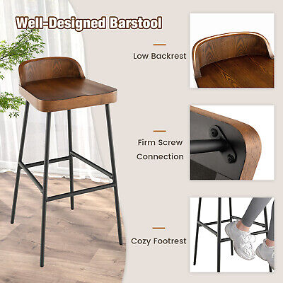 29" Bar Height Bar Stool Low-Back Chair with Backrest & Saddle Seat (LOCAL PICKUP ONLY)