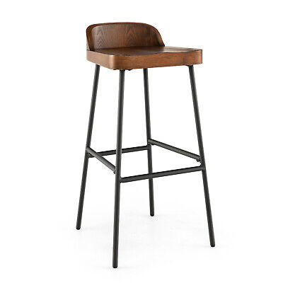 29" Bar Height Bar Stool Low-Back Chair with Backrest & Saddle Seat (LOCAL PICKUP ONLY)