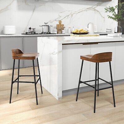29" Bar Height Bar Stool Low-Back Chair with Backrest & Saddle Seat (LOCAL PICKUP ONLY)