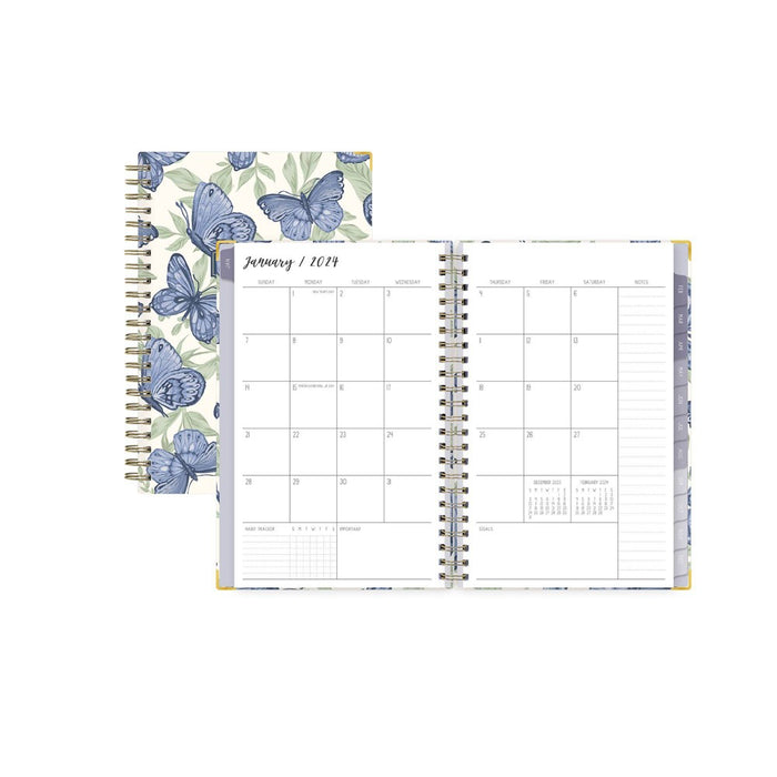 Ivory Paper Co 2024 Planner 8"x5" Weekly/Monthly Wirebound Mariposas